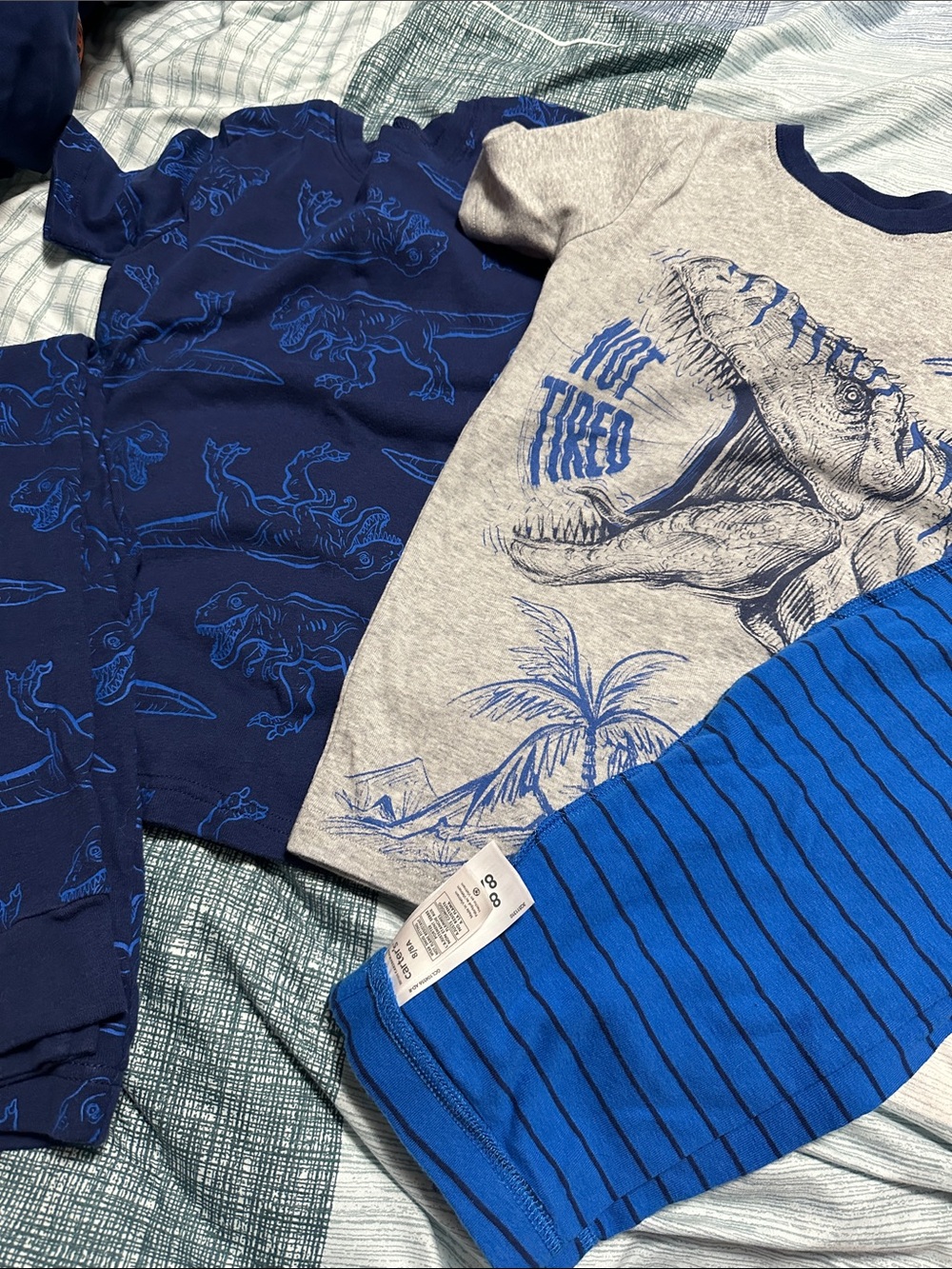 Carter's Navy and Gray Dino Graphic Short Sleeve Tee Set